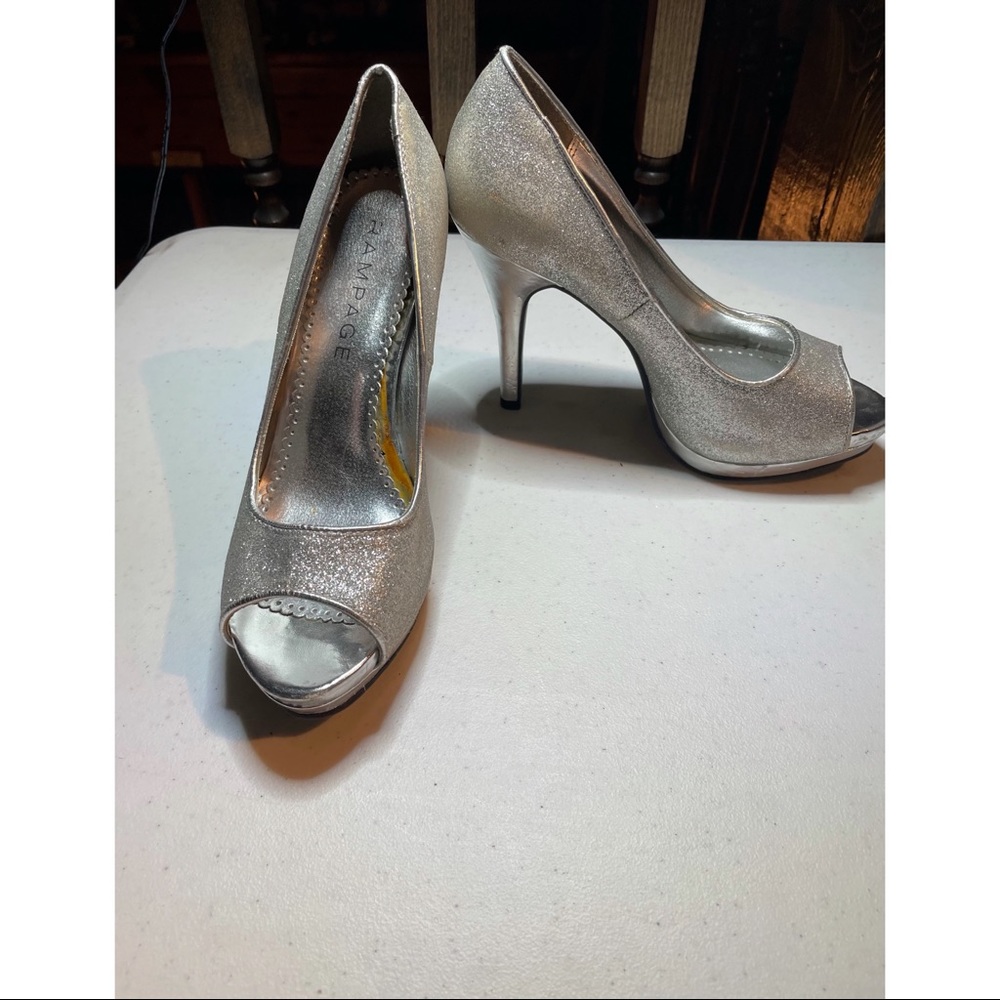 Rampage size 7 silver heels. Still sparkly